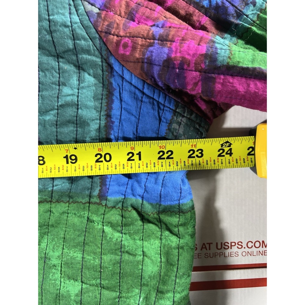 Vintage Patchwork Reversible Jacket Coat Colorblock‎ Artsy Chore 90s Boho Sz 1x - Picture 9 of 10